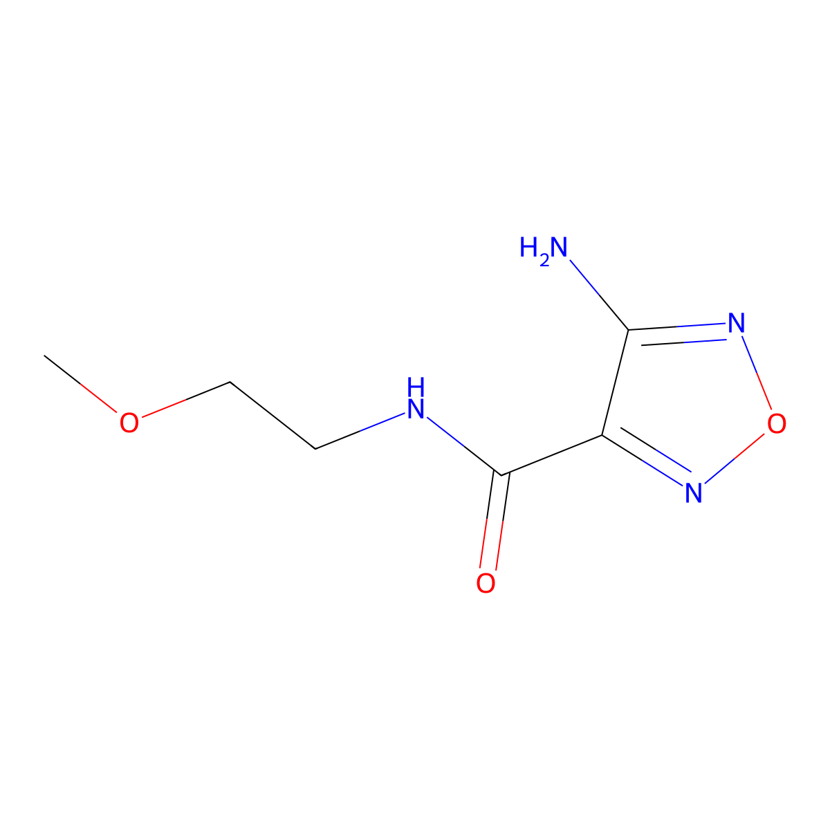 4-Amino-N-(2-methoxyethyl)-1,2,5-oxadiazole-3-carboxamide molecular structure, CAS 361374-58-5