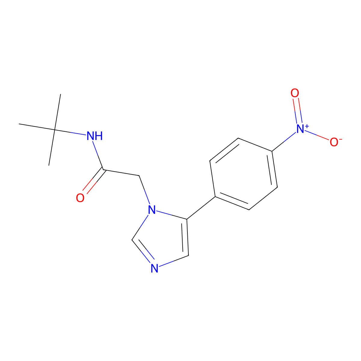 N-(1,1-Dimethylethyl)-5-(4-nitrophenyl)-1H-imidazole-1-acetamide molecular structure, CAS 361374-59-6