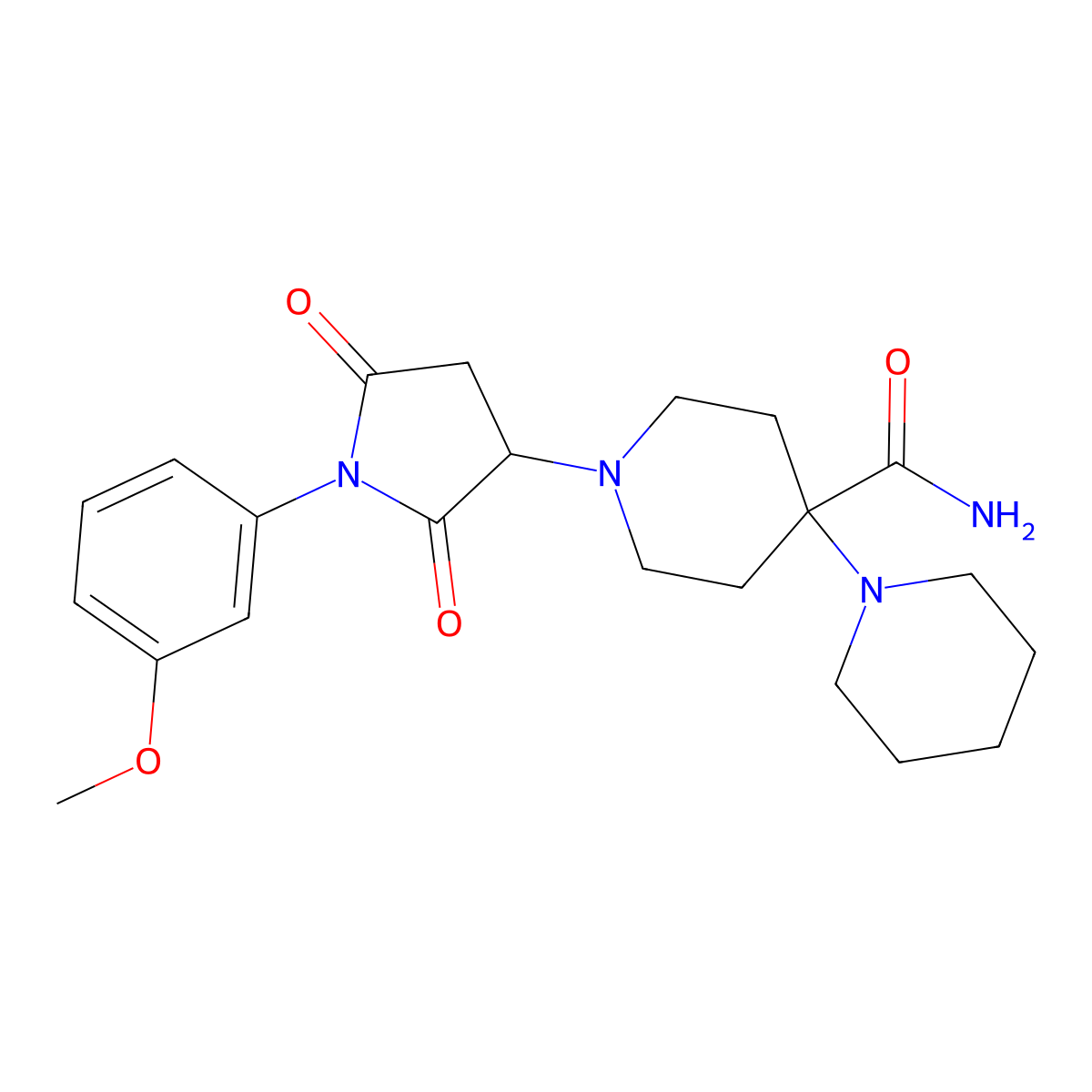 1-[1-(3-Methoxyphenyl)-2,5-dioxopyrrolidin-3-yl]-4-piperidin-1-ylpiperidine-4-carboxamide molecular structure, CAS 361374-64-3