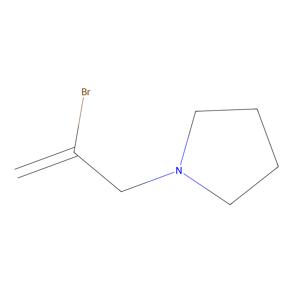 Pyrrolidine, 1-(2-bromoallyl)- molecular structure, CAS 36138-67-7