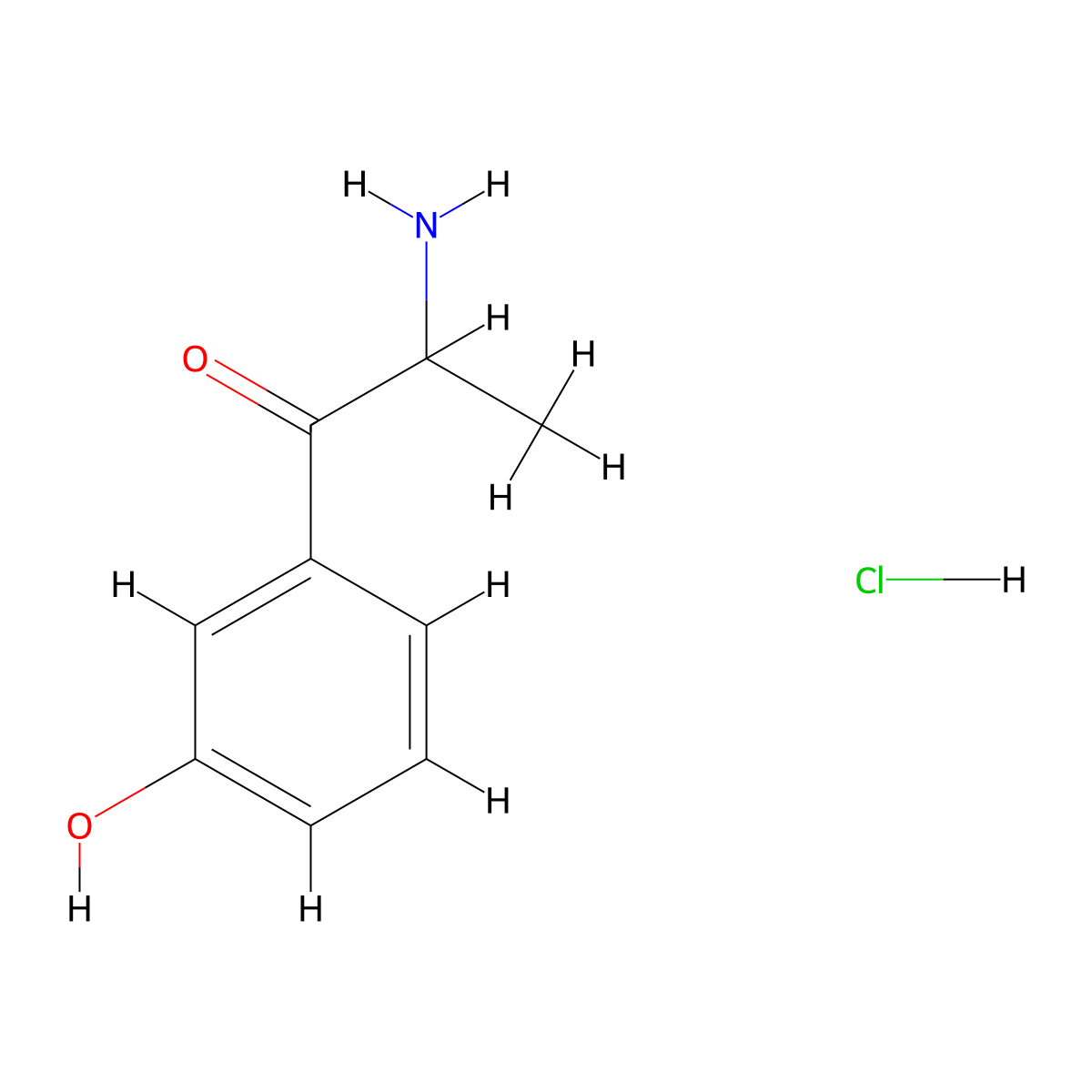 2-Amino-1-(3-hydroxyphenyl)propan-1-one hydrochloride molecular structure, CAS 361382-03-8