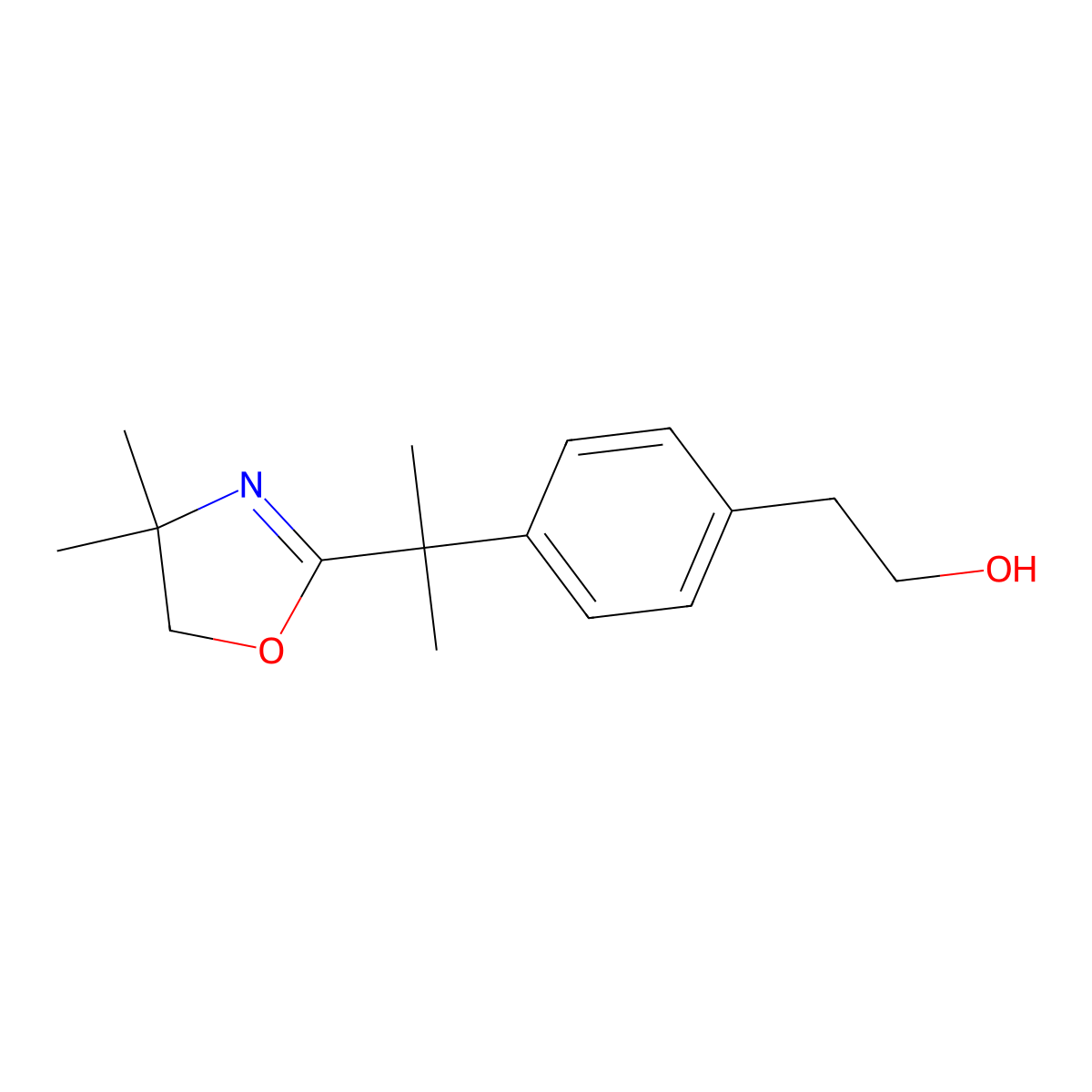 4-(1-(4,5-Dihydro-4,4-dimethyl-2-oxazolyl)-1-methylethyl)benzeneethanol molecular structure, CAS 361382-26-5