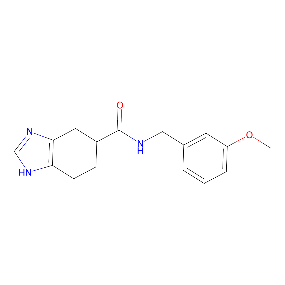N-(3-methoxybenzyl)-4,5,6,7-tetrahydro-1H-benzo[d]imidazole-5-carboxamide molecular structure, CAS 361393-55-7
