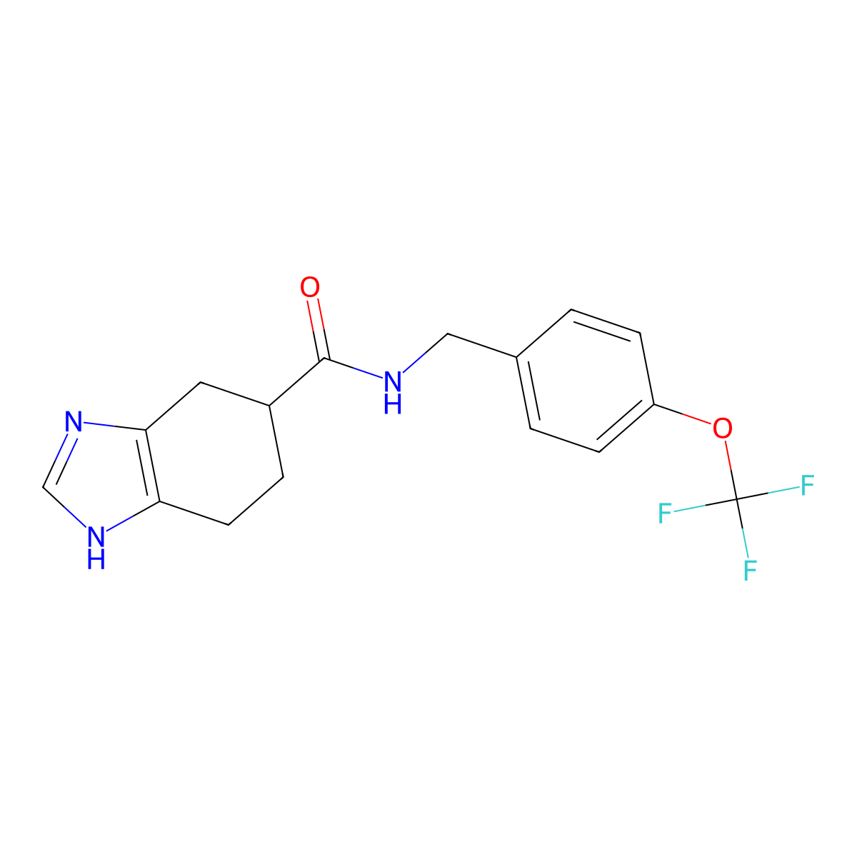 N-(4-(trifluoromethoxy)benzyl)-4,5,6,7-tetrahydro-1H-benzo[d]imidazole-5-carboxamide molecular structure, CAS 361393-66-0