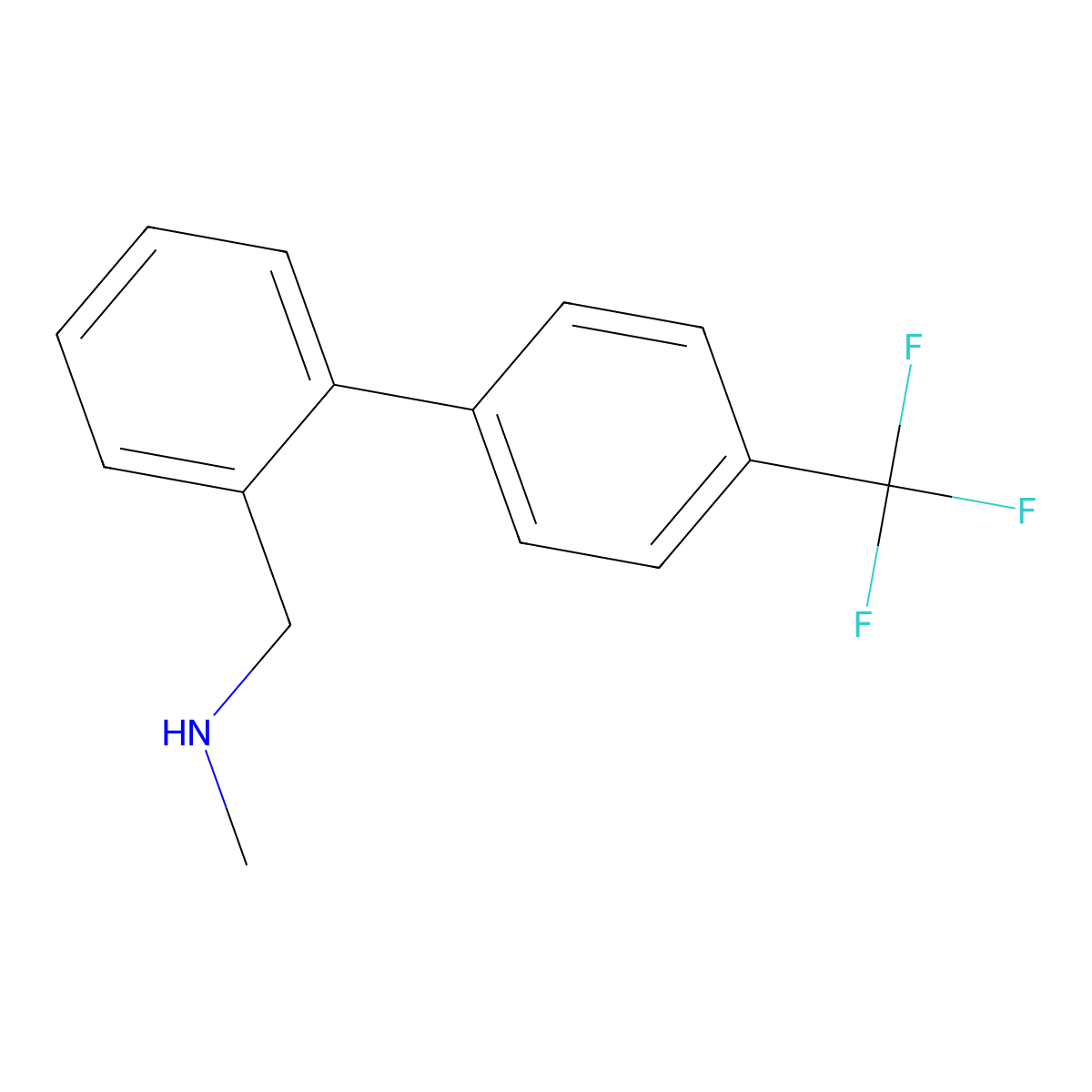 Methyl({2-[4-(trifluoromethyl)phenyl]phenyl}methyl)amine molecular structure, CAS 361393-90-0