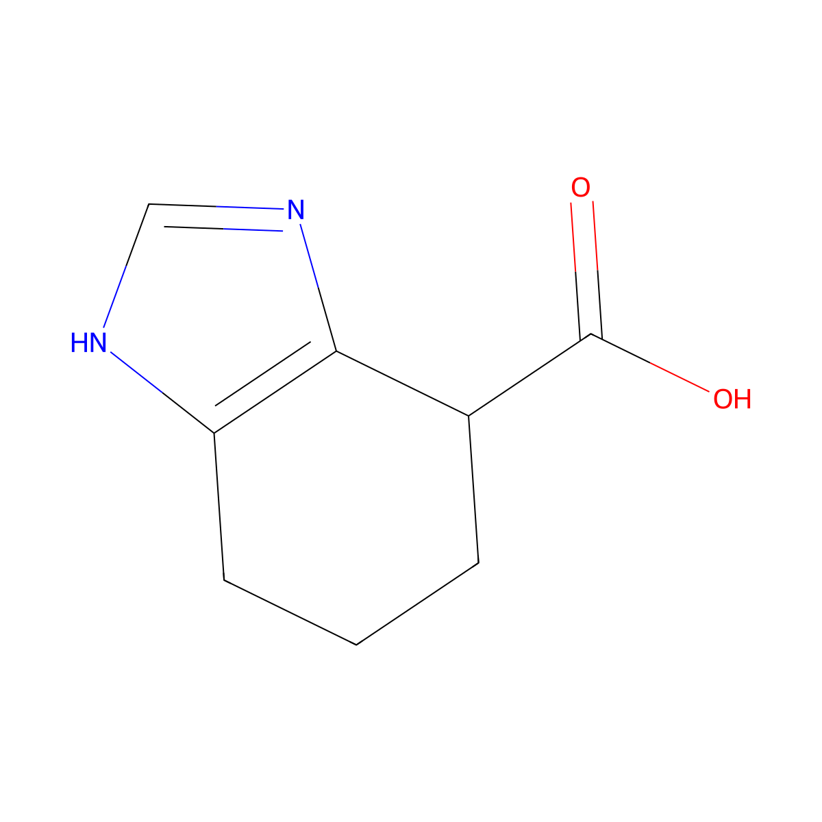 4,5,6,7-tetrahydro-1H-1,3-benzodiazole-4-carboxylic acid molecular structure, CAS 361395-33-7