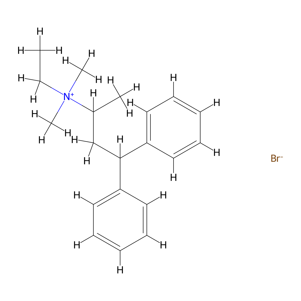 Emepronium Bromide molecular structure, CAS 3614-30-0