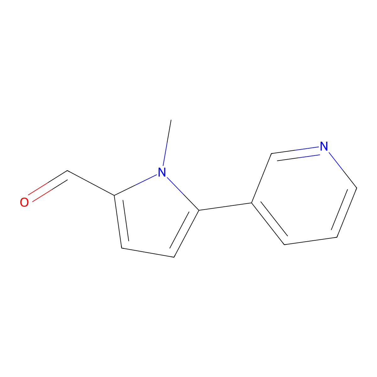 1-Methyl-5-(pyridin-3-yl)-1H-pyrrole-2-carbaldehyde molecular structure, CAS 3614-77-5