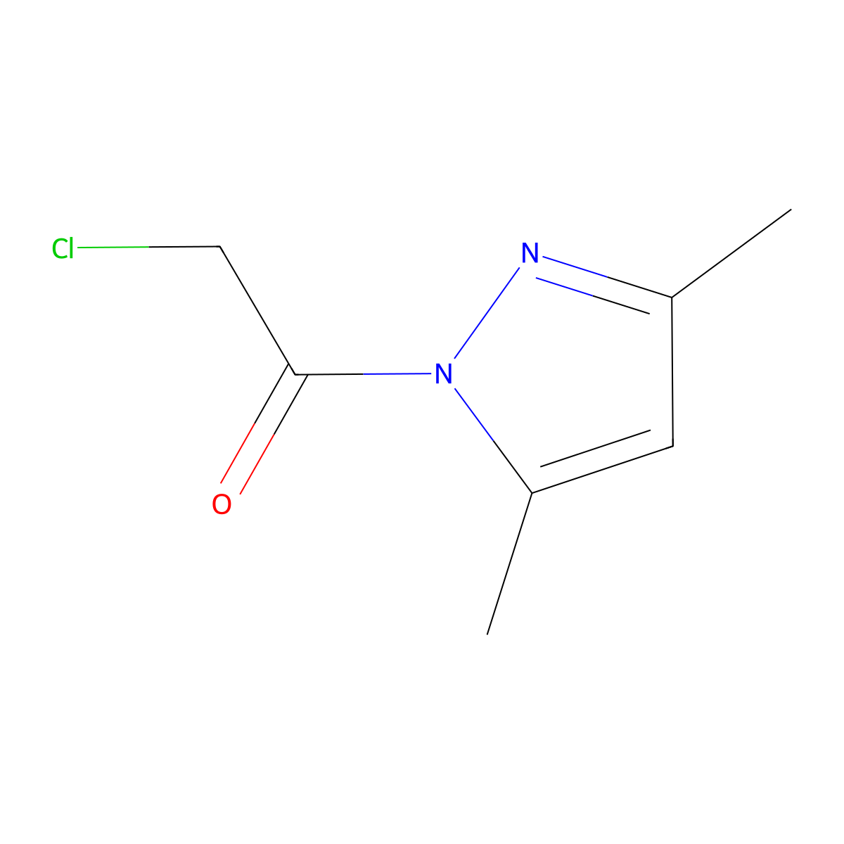 2-Chloro-1-(3,5-dimethyl-pyrazol-1-yl)-ethanone molecular structure, CAS 36140-55-3