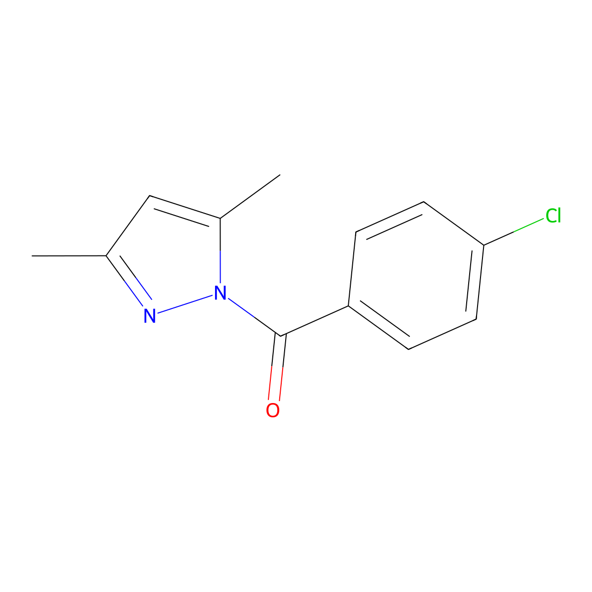 1-(4-chloro-benzoyl)-3,5-dimethyl-1H-pyrazole molecular structure, CAS 36140-78-0