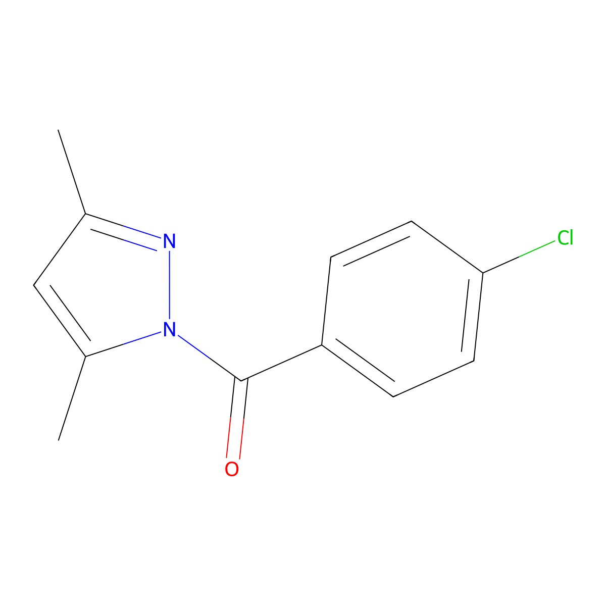 1-(4-chloro-benzoyl)-3,5-dimethyl-1H-pyrazole molecular structure, CAS 36140-78-0