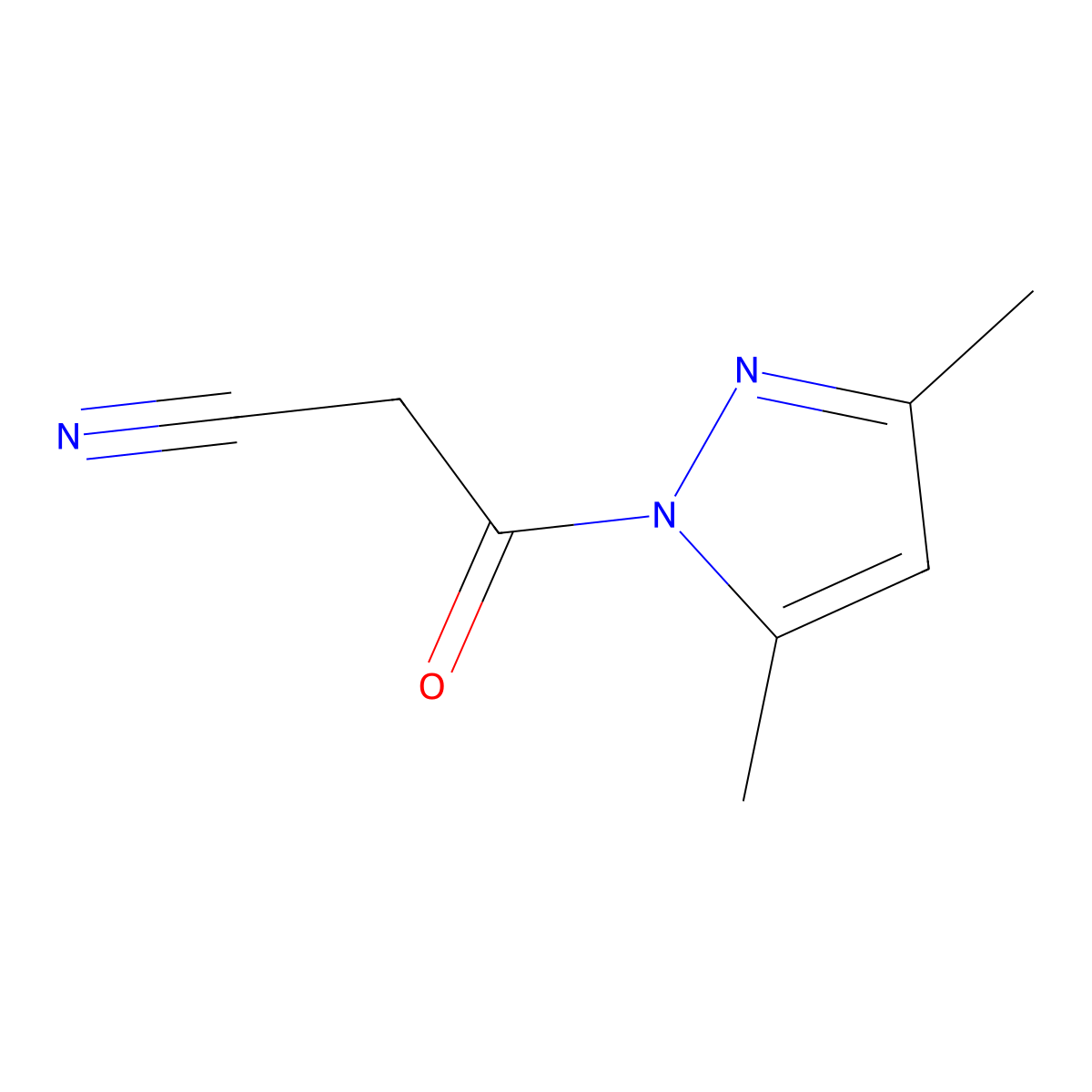 3-(3,5-Dimethyl-1H-pyrazol-1-yl)-3-oxopropanenitrile molecular structure, CAS 36140-83-7