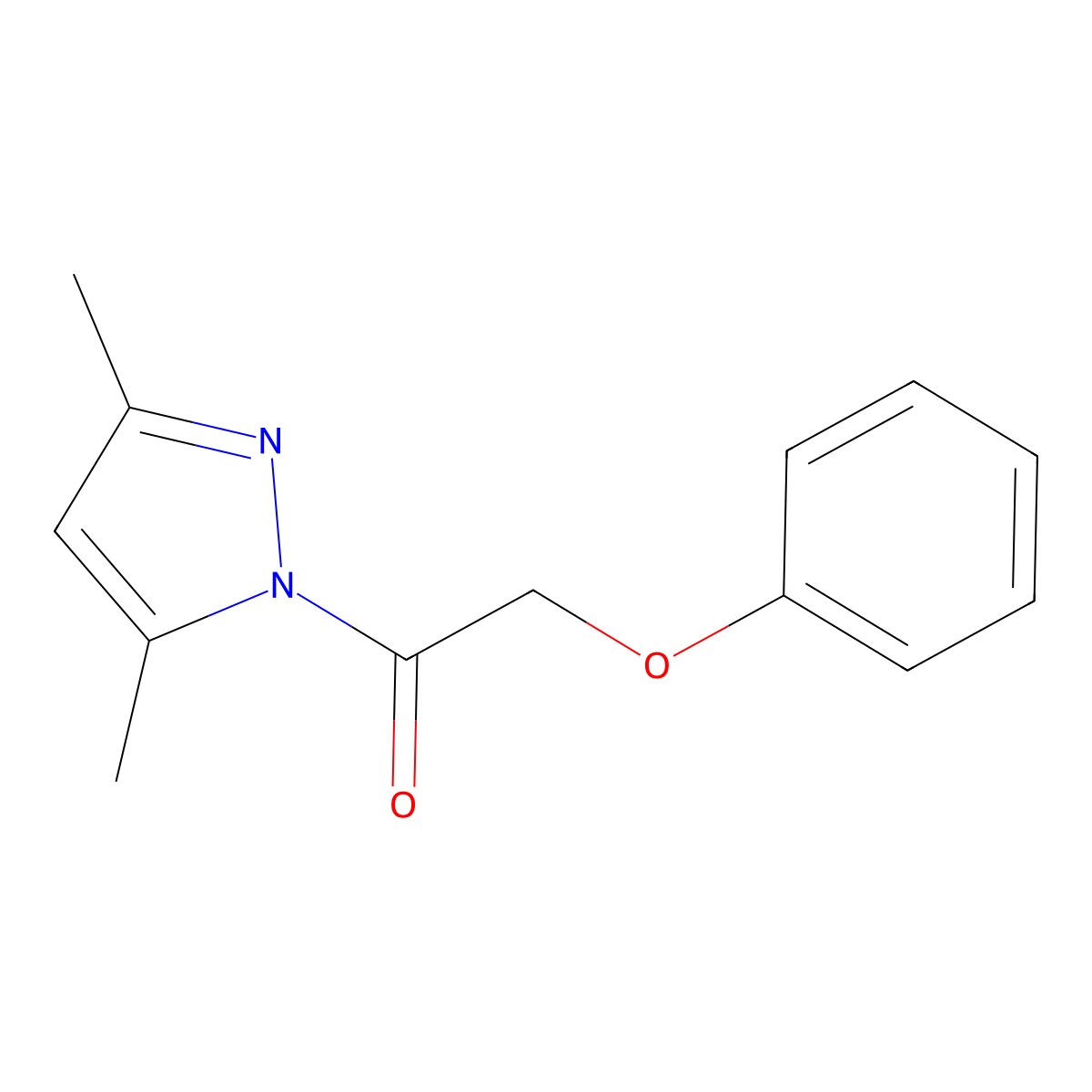 1-(3,5-Dimethyl-1H-pyrazol-1-yl)-2-phenoxyethanone molecular structure, CAS 36140-85-9