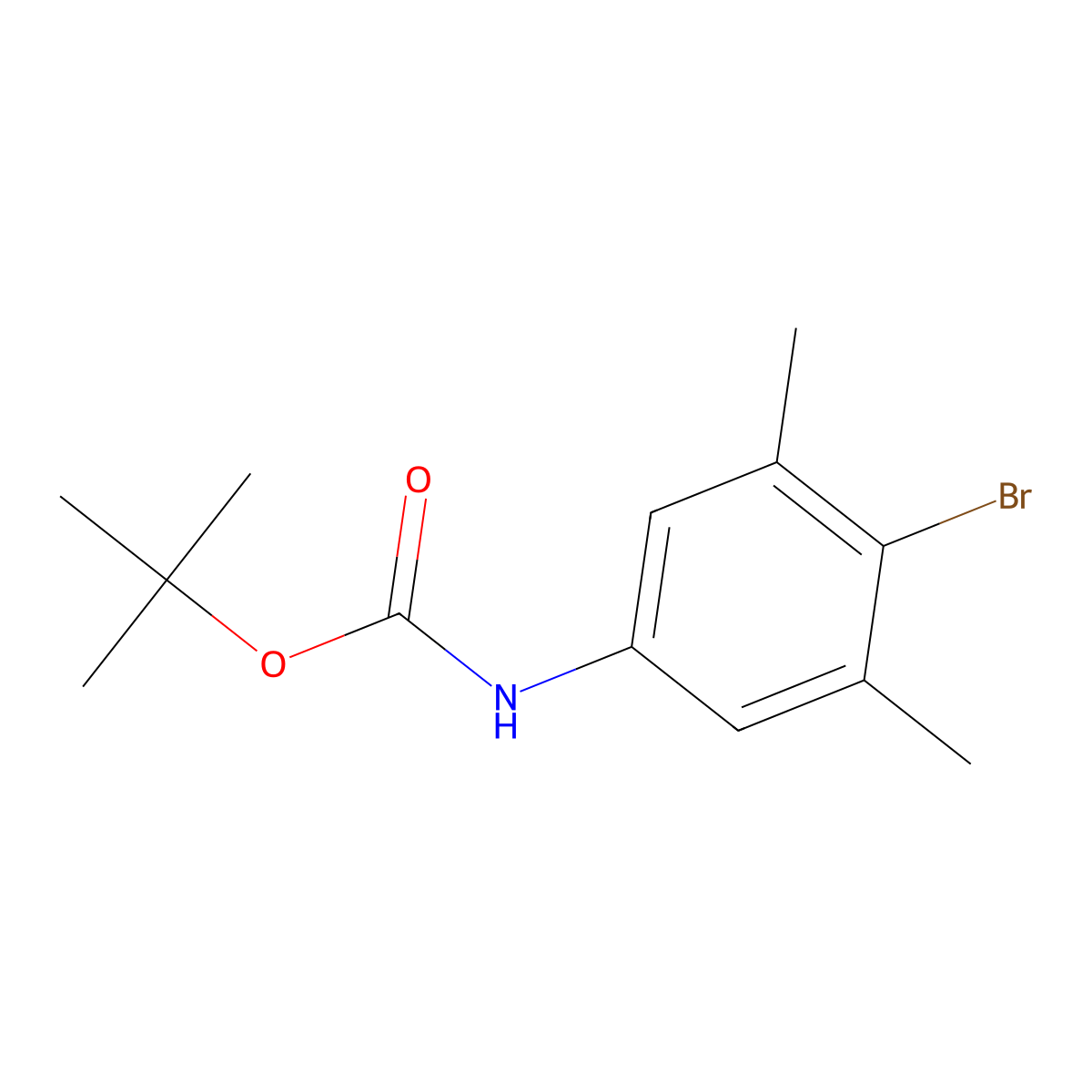 tert-Butyl (4-bromo-3,5-dimethylphenyl)carbamate molecular structure, CAS 361436-27-3