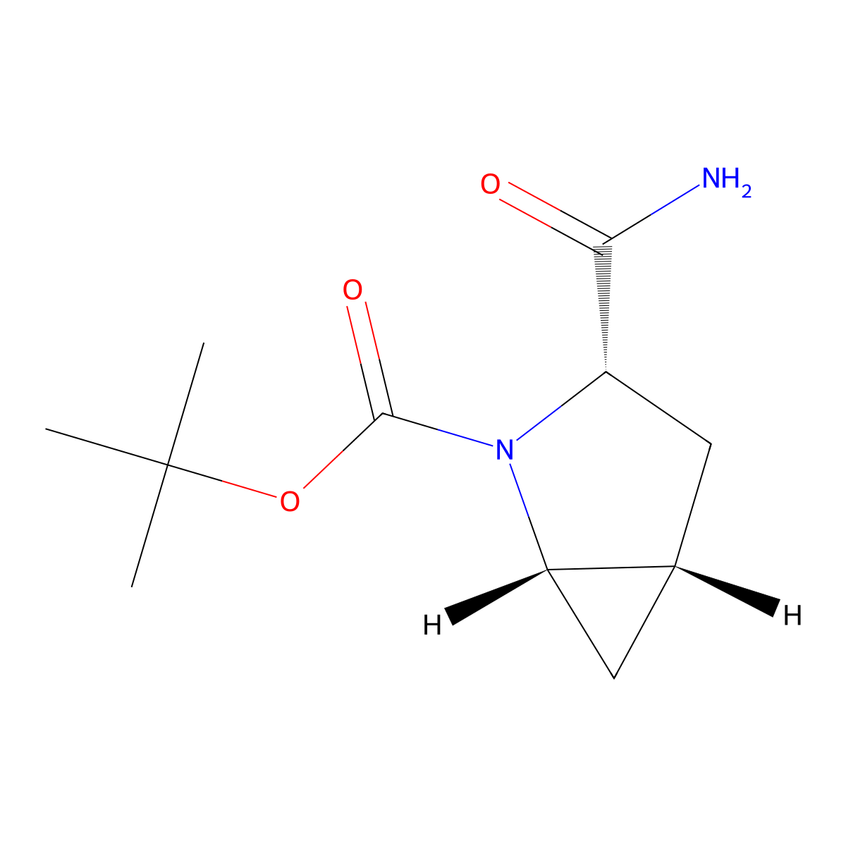 tert-Butyl (1S,3S,5S)-3-carbamoyl-2-azabicyclo[3.1.0]hexane-2-carboxylate molecular structure, CAS 361440-67-7