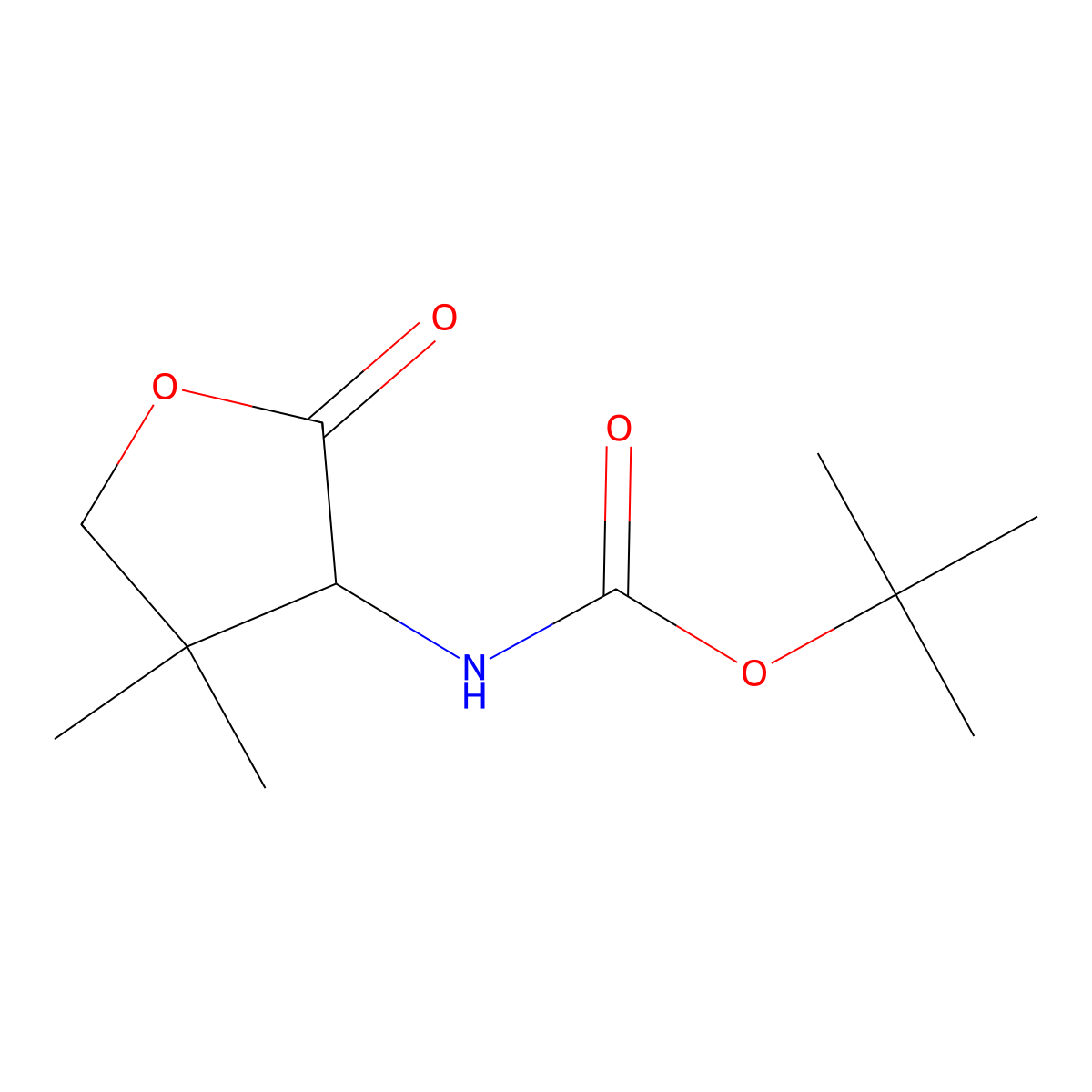 tert-butyl N-(4,4-dimethyl-2-oxooxolan-3-yl)carbamate molecular structure, CAS 361441-81-8