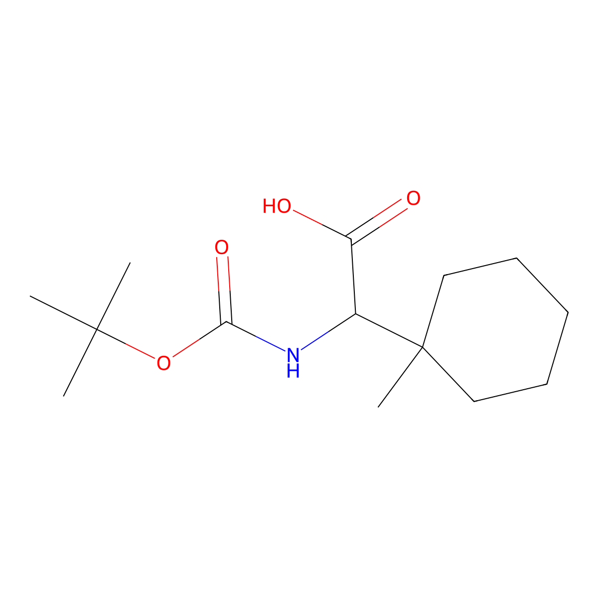 2-(Tert-butoxycarbonylamino)-2-(1-methylcyclohexyl)acetic acid molecular structure, CAS 361442-47-9