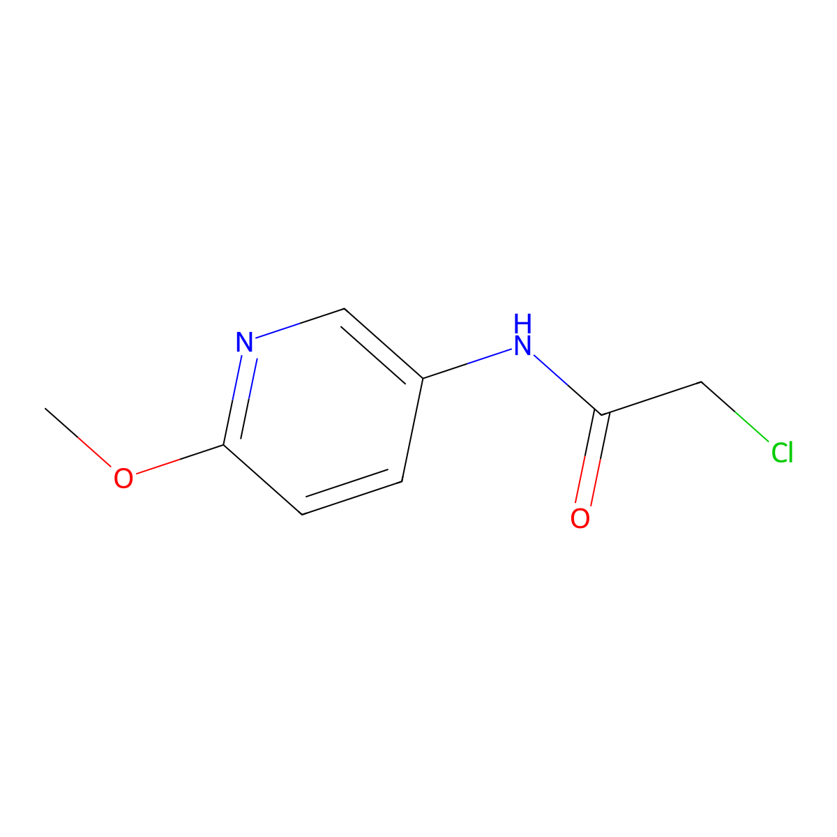 2-chloro-N-(6-methoxypyridin-3-yl)acetamide molecular structure, CAS 36145-27-4
