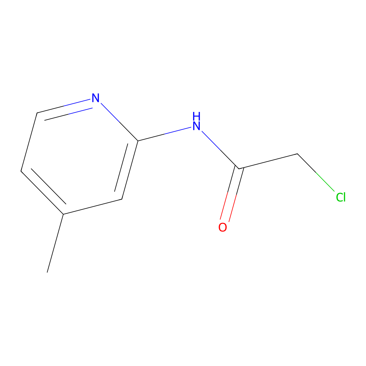 2-chloro-N-(4-methylpyridin-2-yl)acetamide molecular structure, CAS 36145-30-9