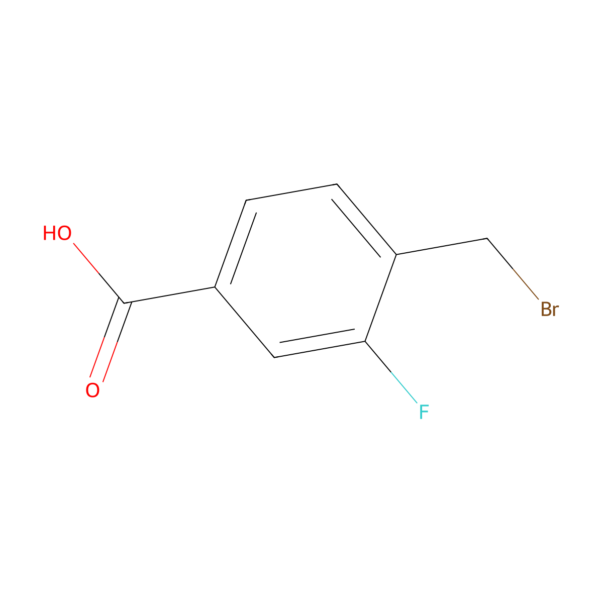 4-(Bromomethyl)-3-fluorobenzoic acid molecular structure, CAS 361456-46-4