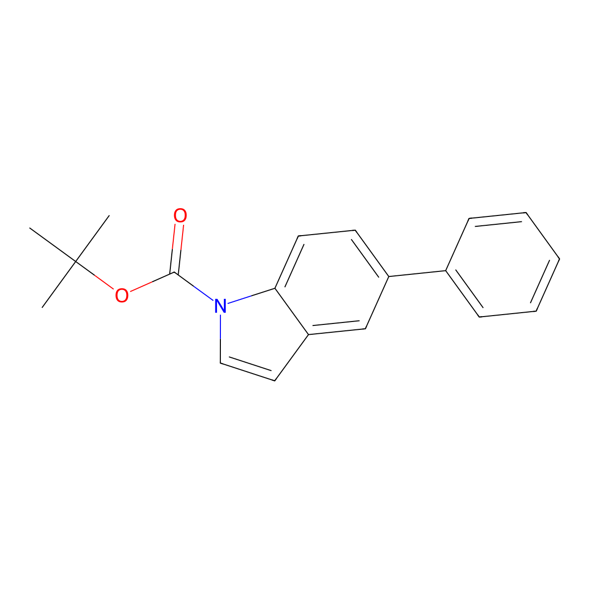 tert-Butyl 5-phenyl-1H-indole-1-carboxylate molecular structure, CAS 361457-96-7