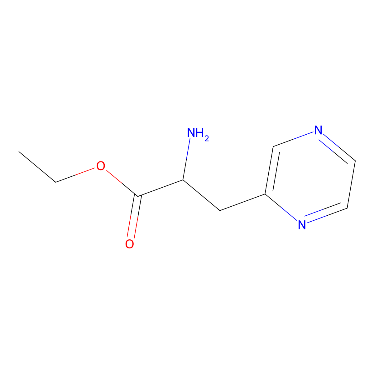 Ethyl 2-amino-3-(pyrazin-2-YL)propanoate molecular structure, CAS 361458-23-3