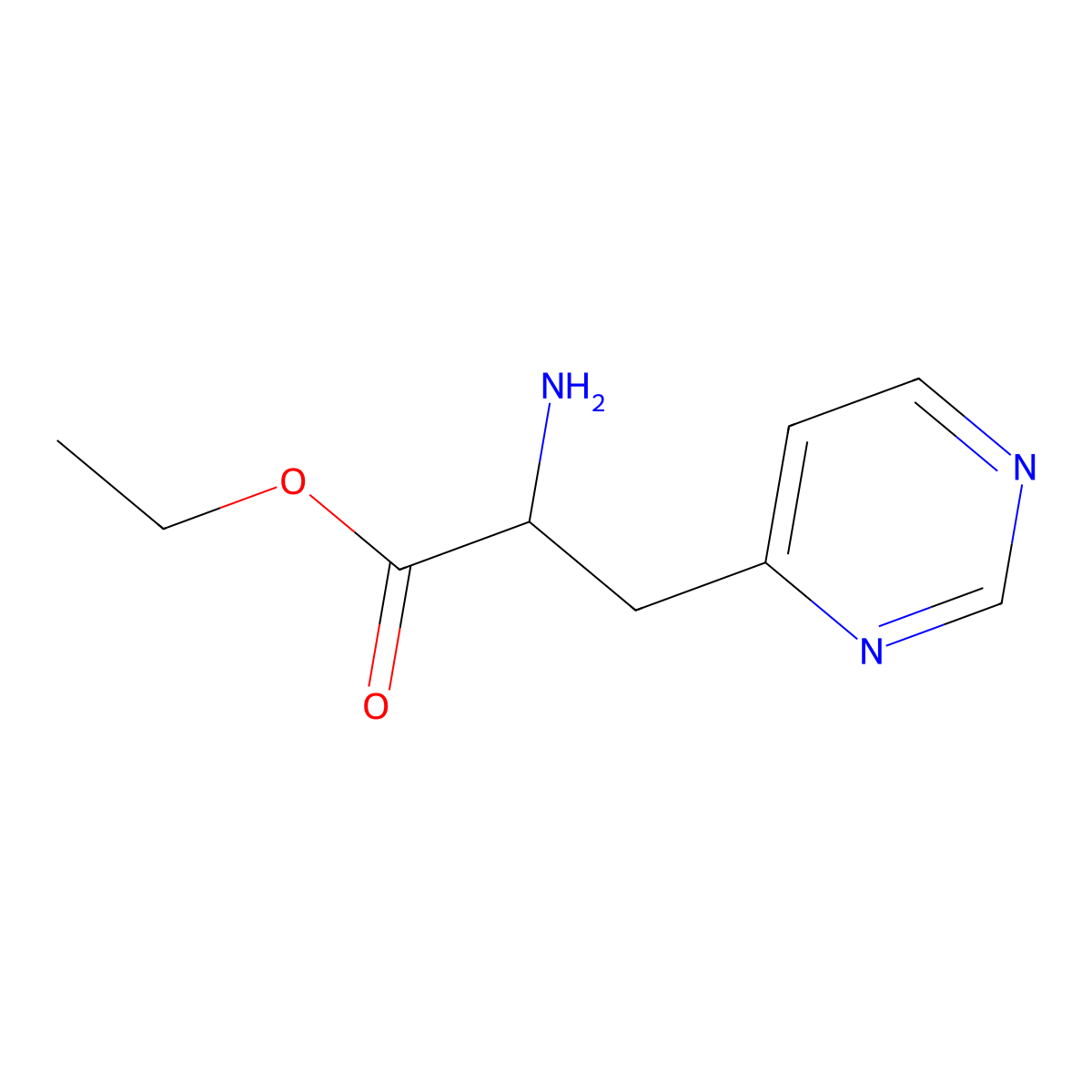 Ethyl 2-amino-3-(pyrimidin-4-YL)propanoate molecular structure, CAS 361458-27-7