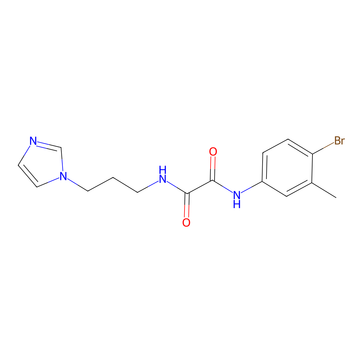 N'-(4-bromo-3-methylphenyl)-N-(3-imidazol-1-ylpropyl)oxamide molecular structure, CAS 361463-61-8