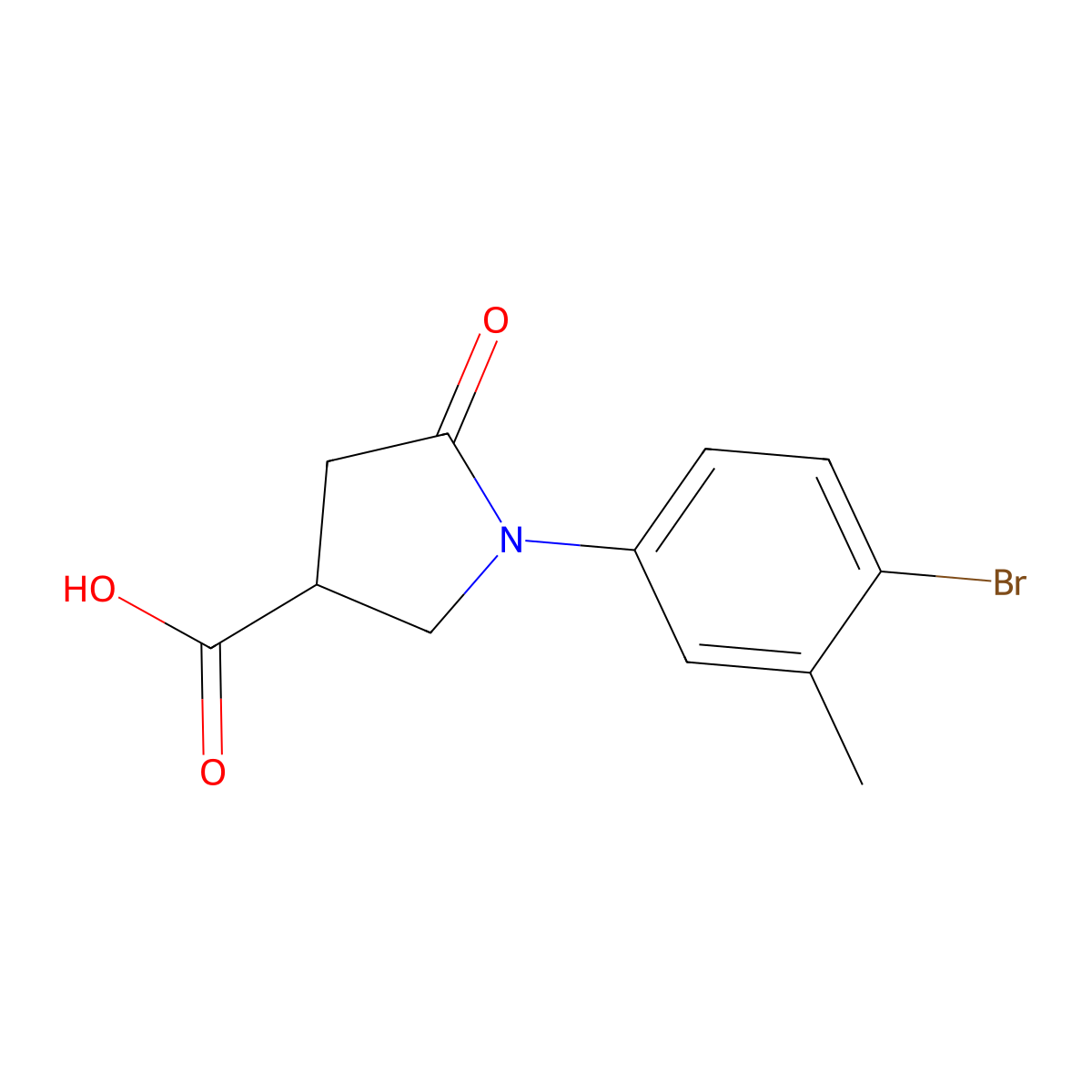1-(4-Bromo-3-methylphenyl)-5-oxopyrrolidine-3-carboxylic acid molecular structure, CAS 361463-74-3
