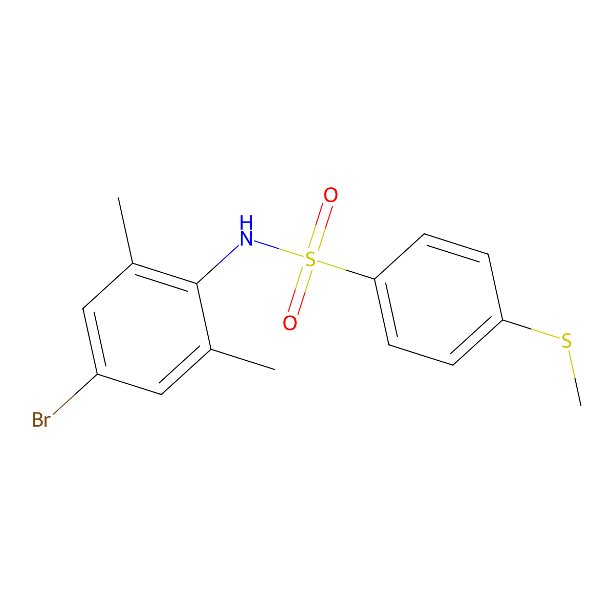 N-(4-bromo-2,6-dimethylphenyl)-4-(methylsulfanyl)benzenesulfonamide molecular structure, CAS 361463-91-4