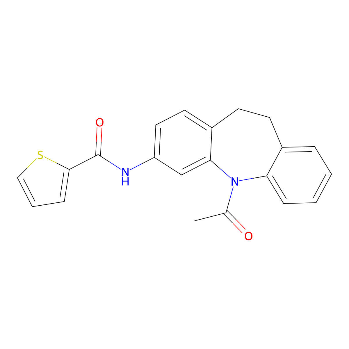 N-(11-acetyl-5,6-dihydrobenzo[b][1]benzazepin-2-yl)thiophene-2-carboxamide molecular structure, CAS 361463-98-1