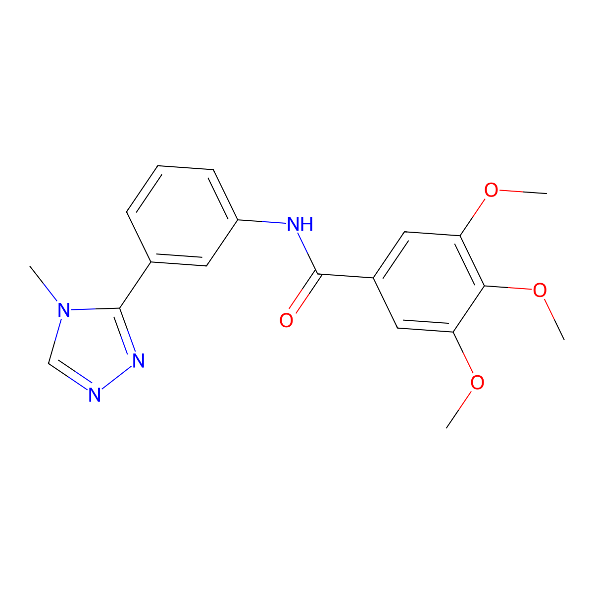3,4,5-trimethoxy-N-[3-(4-methyl-1,2,4-triazol-3-yl)phenyl]benzamide molecular structure, CAS 361464-07-5