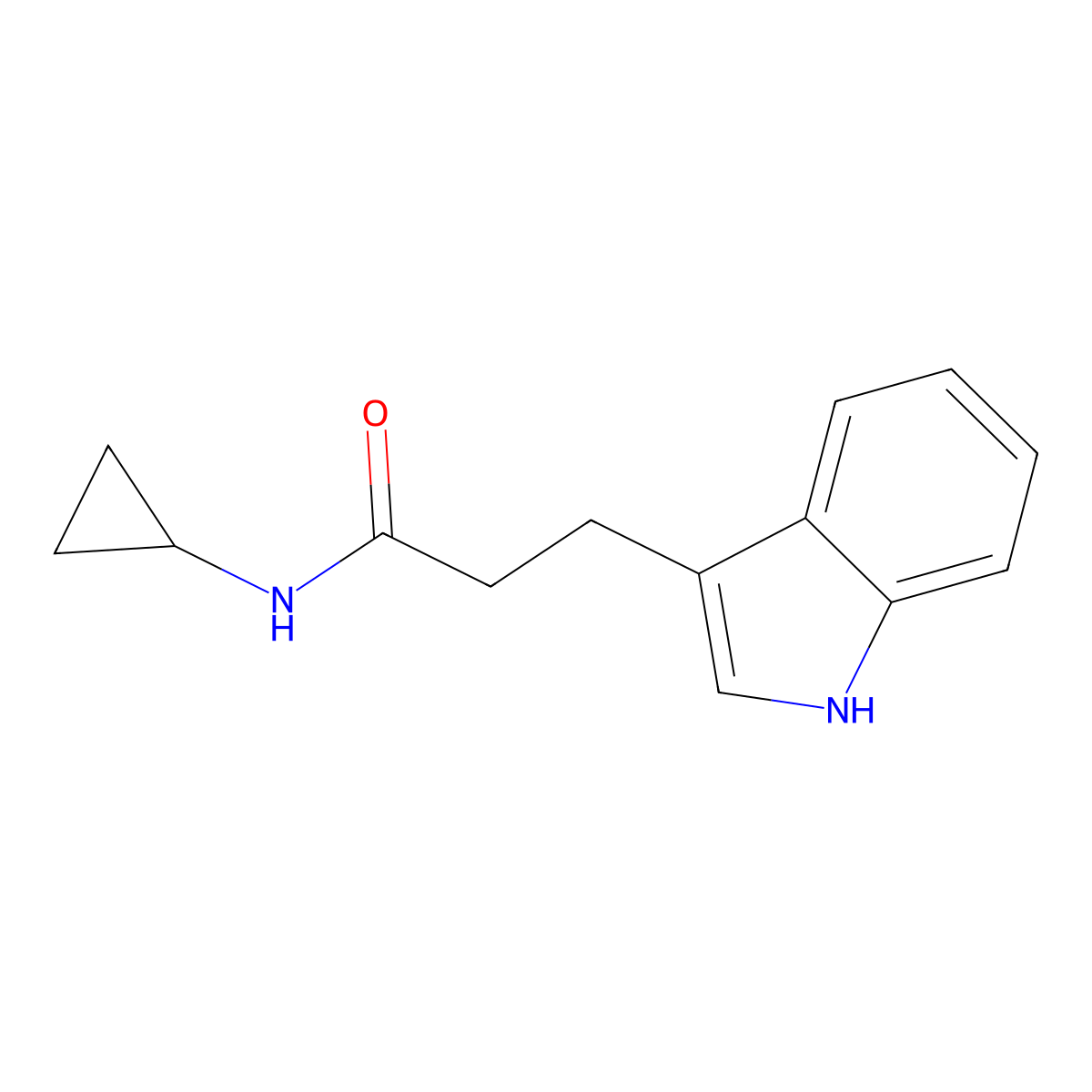 N-Cyclopropyl-3-(1H-indol-3-yl)propanamide molecular structure, CAS 361464-13-3