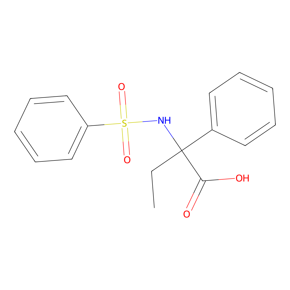 2-Phenyl-2-[(phenylsulfonyl)amino]butanoic acid molecular structure, CAS 361464-18-8