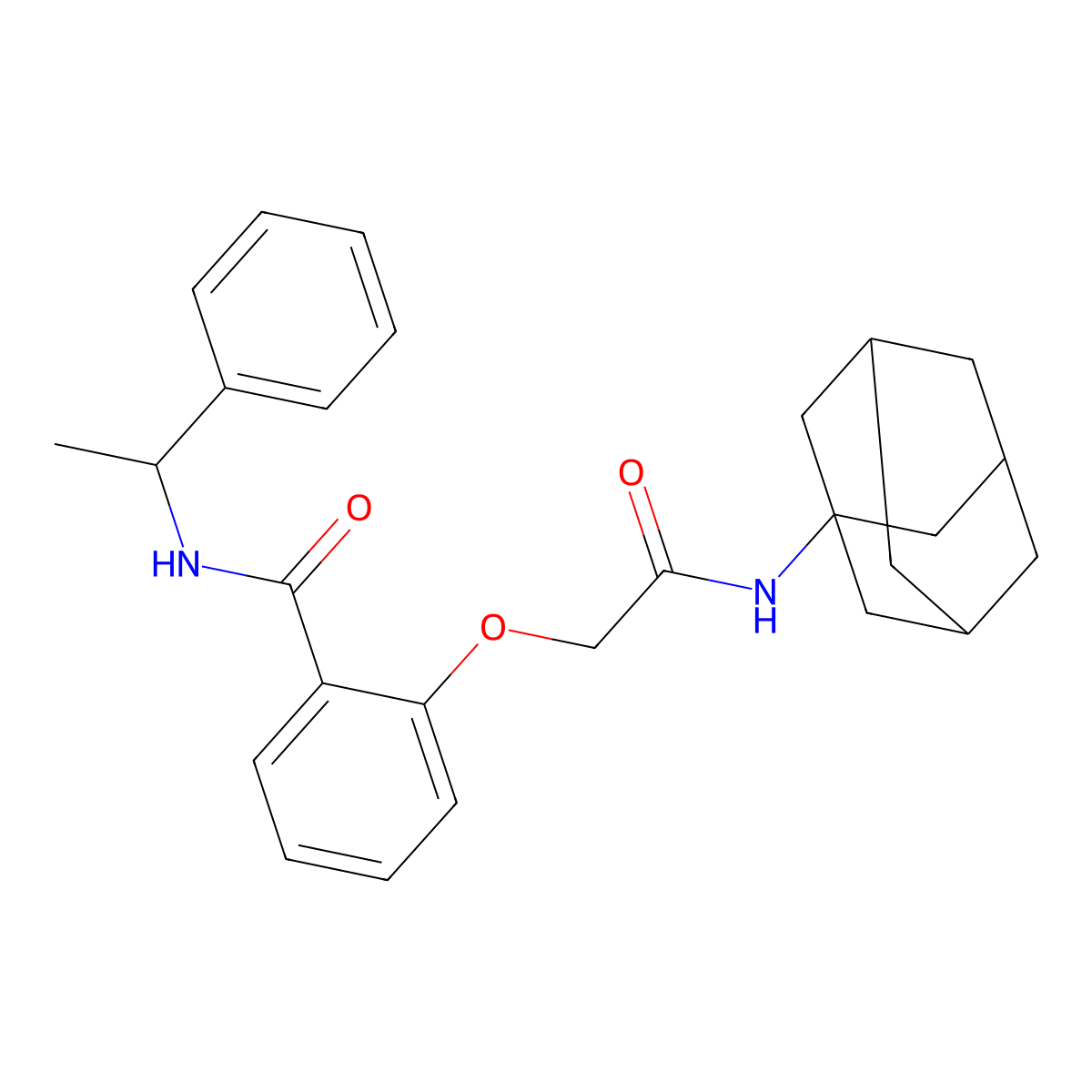 2-[2-(1-Adamantylamino)-2-oxoethoxy]-N-(1-phenylethyl)benzamide molecular structure, CAS 361464-44-0
