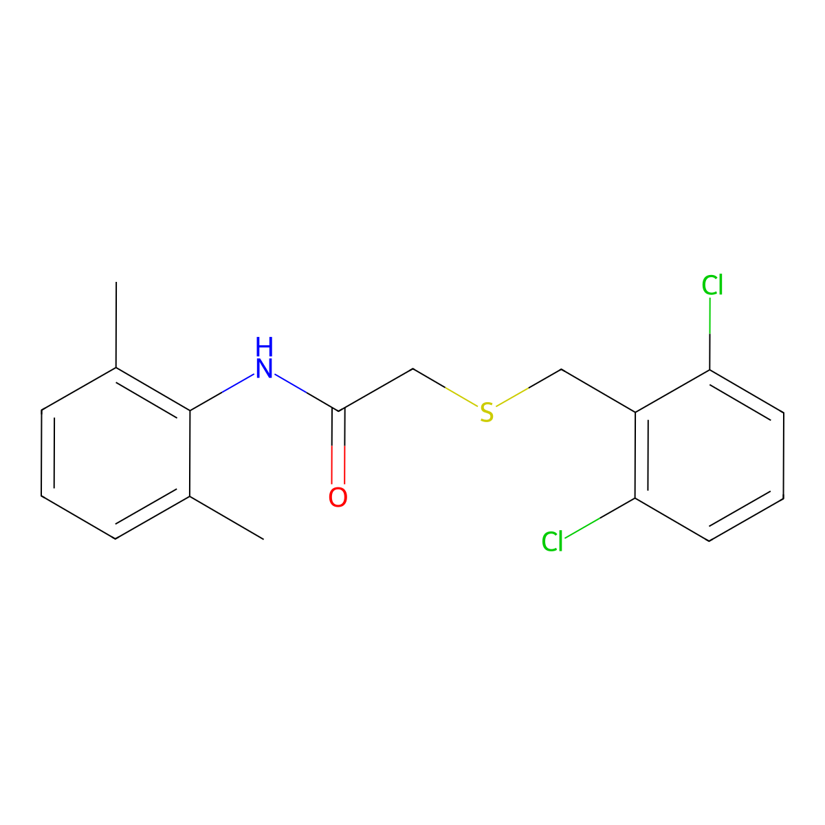 2-[(2,6-dichlorophenyl)methylsulfanyl]-N-(2,6-dimethylphenyl)acetamide molecular structure, CAS 361464-78-0