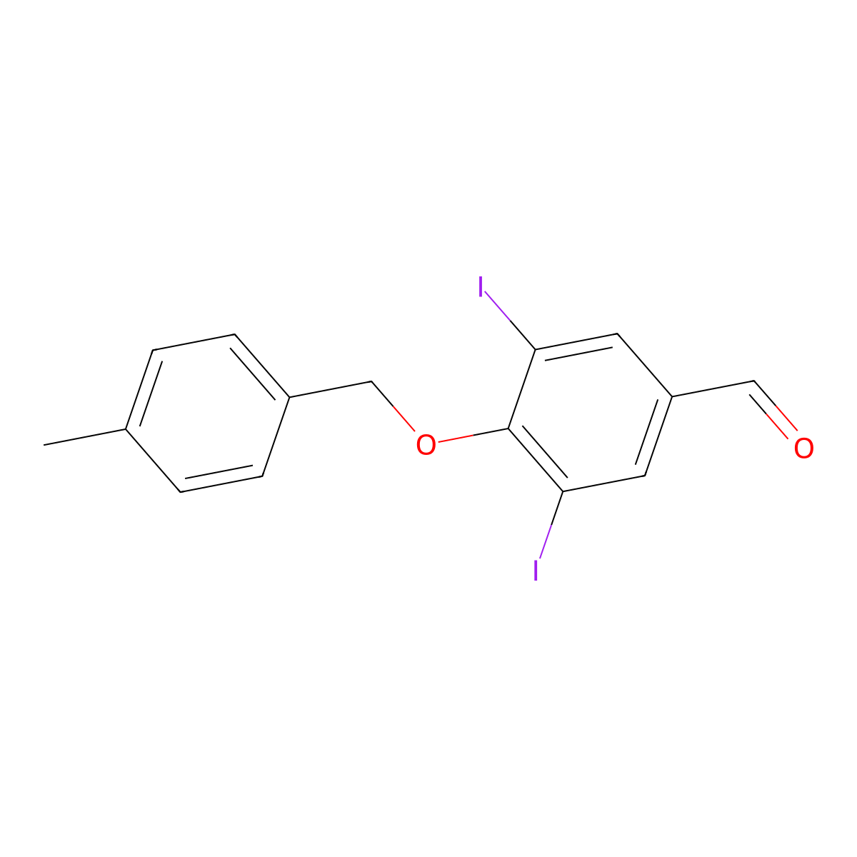 3,5-Diiodo-4-[(4-methylbenzyl)oxy]benzaldehyde molecular structure, CAS 361465-06-7