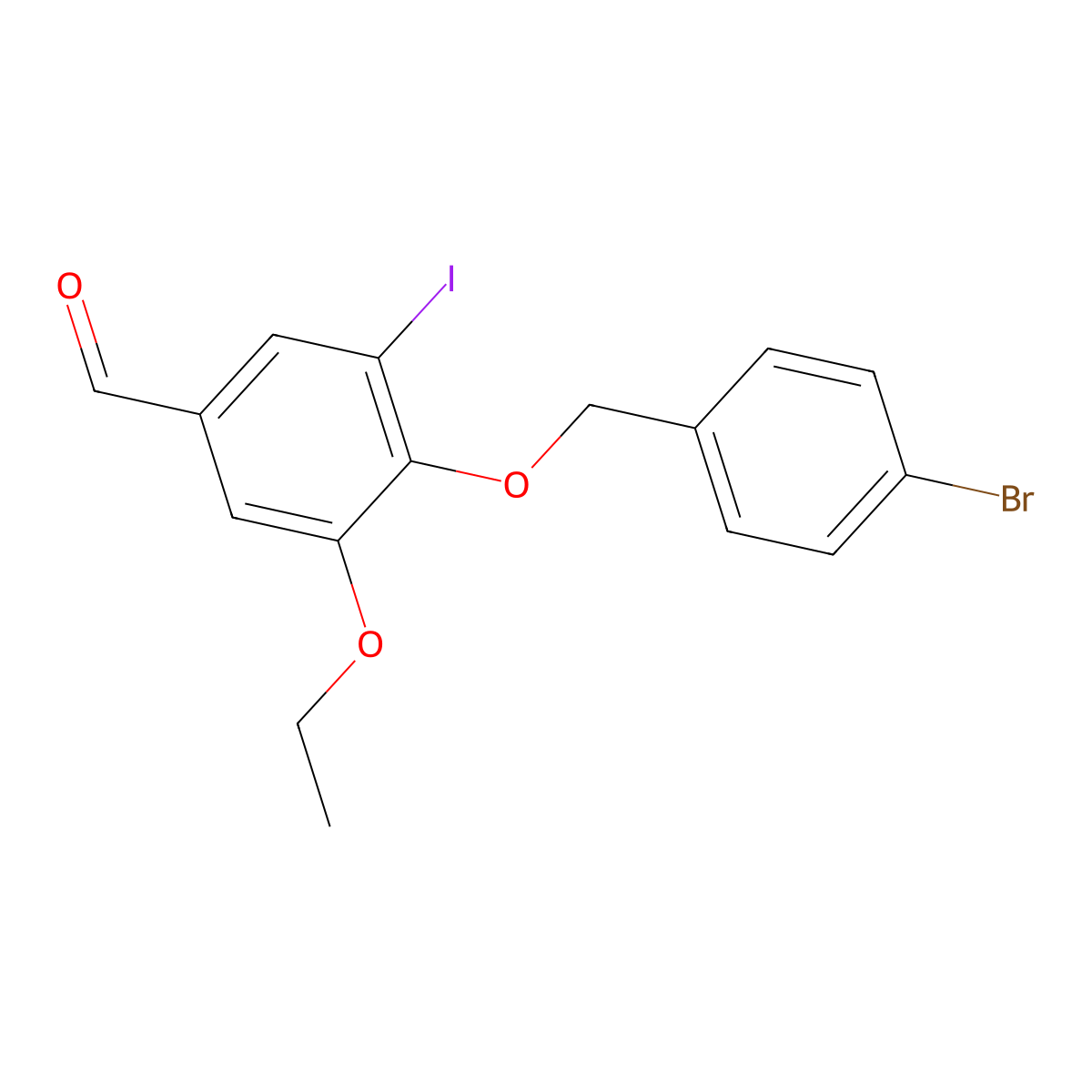 4-[(4-Bromobenzyl)oxy]-3-ethoxy-5-iodobenzaldehyde molecular structure, CAS 361465-21-6