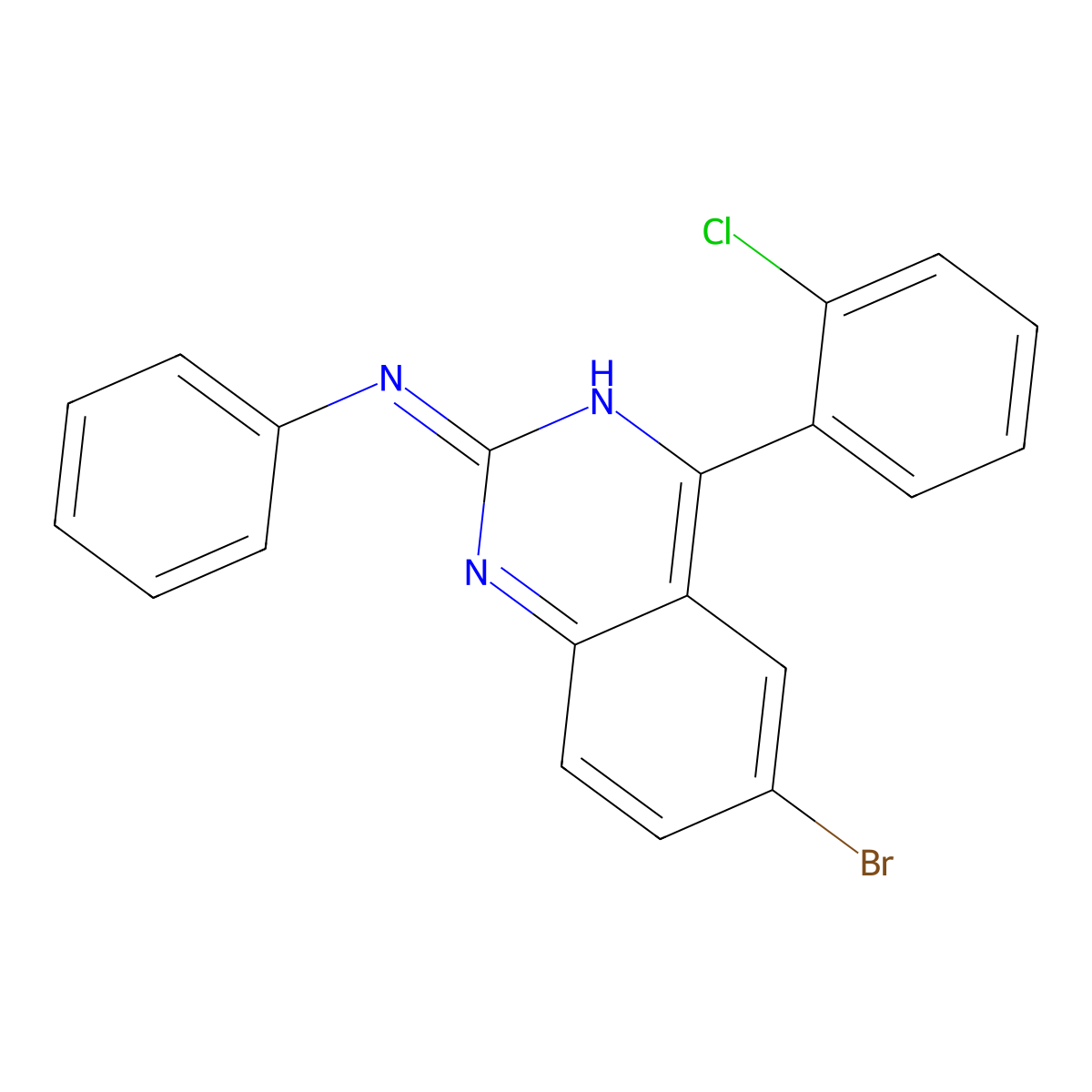 6-bromo-4-(2-chlorophenyl)-N-phenylquinazolin-2-amine molecular structure, CAS 361467-48-3