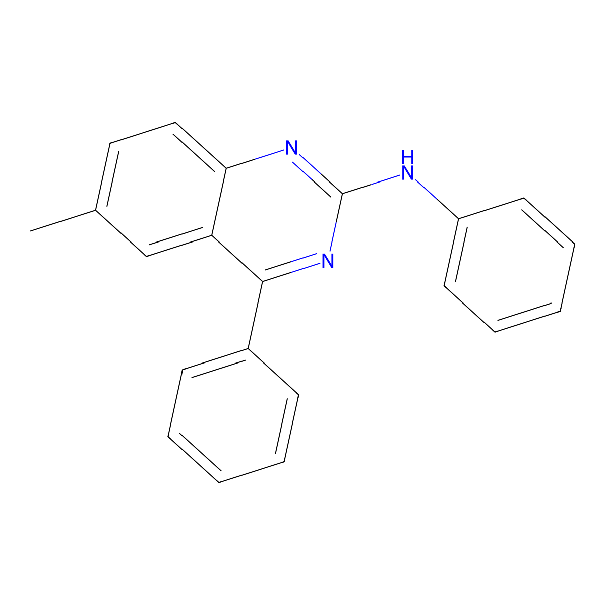 6-methyl-N,4-diphenylquinazolin-2-amine molecular structure, CAS 361467-88-1