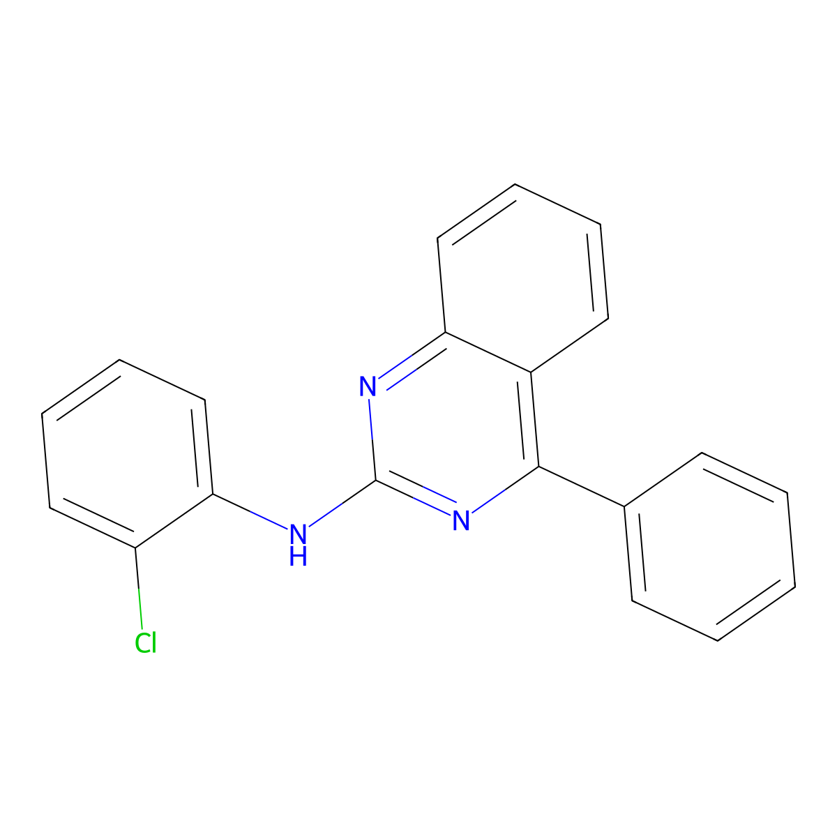 N-(2-chlorophenyl)-4-phenylquinazolin-2-amine molecular structure, CAS 361468-00-0