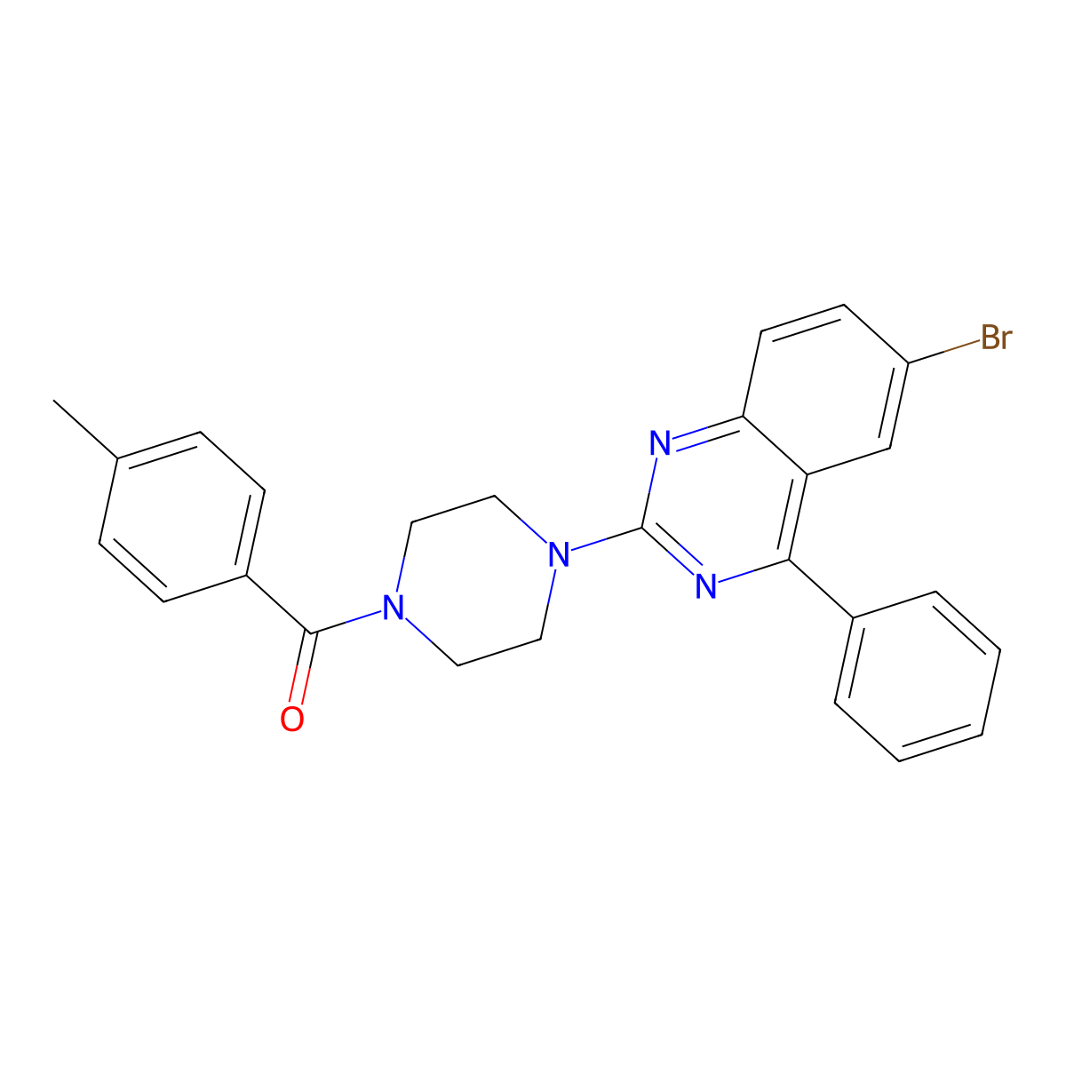 6-Bromo-2-[4-(4-methylbenzoyl)piperazin-1-YL]-4-phenylquinazoline molecular structure, CAS 361468-64-6