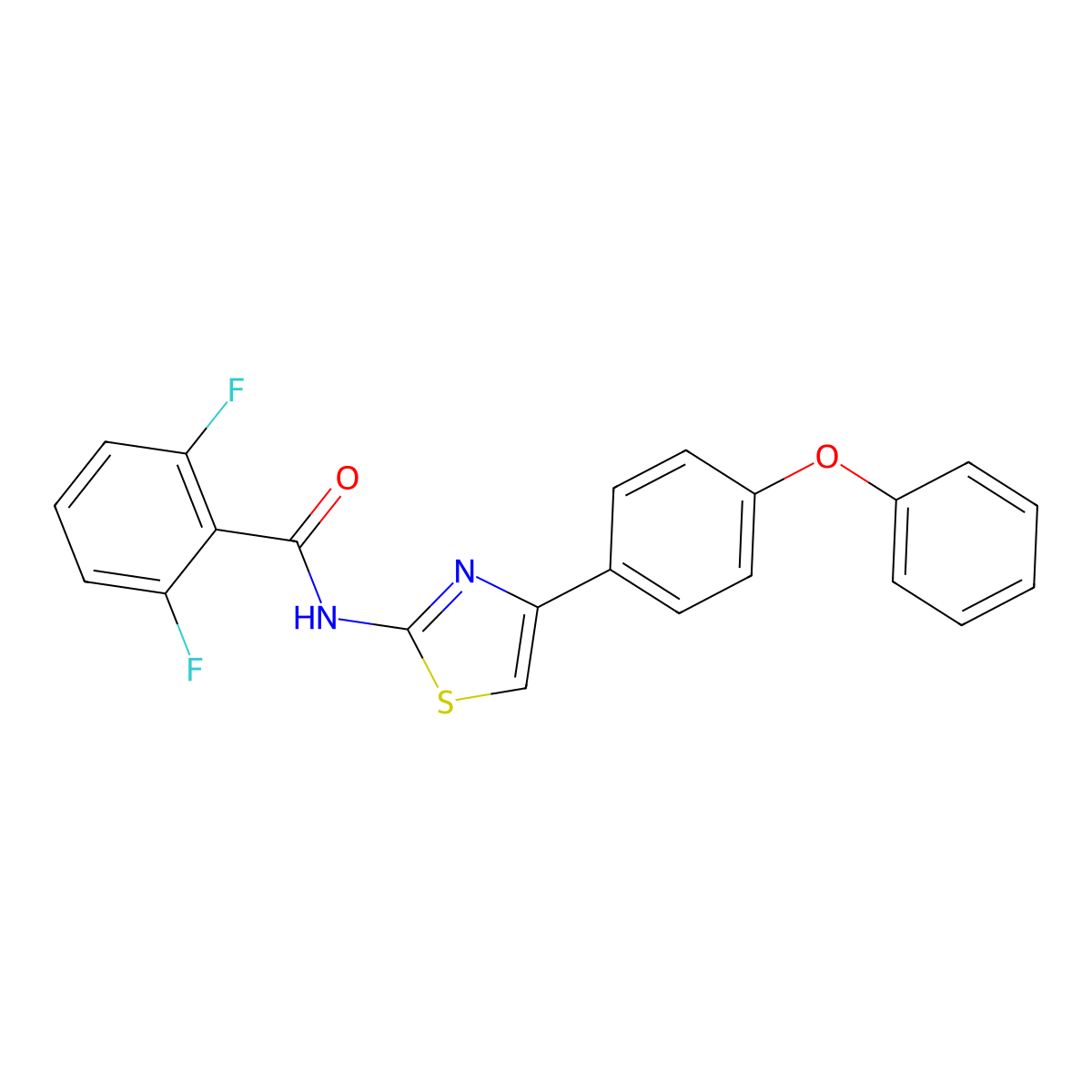 2,6-difluoro-N-[4-(4-phenoxyphenyl)-1,3-thiazol-2-yl]benzamide molecular structure, CAS 361468-96-4