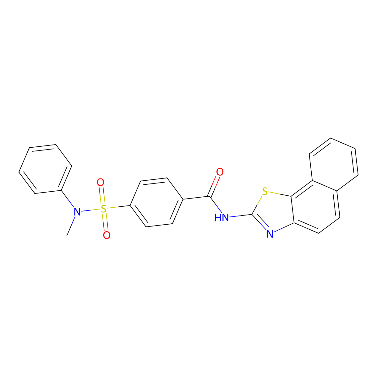 4-(N-methyl-N-phenylsulfamoyl)-N-(naphtho[2,1-d]thiazol-2-yl)benzamide molecular structure, CAS 361469-01-4