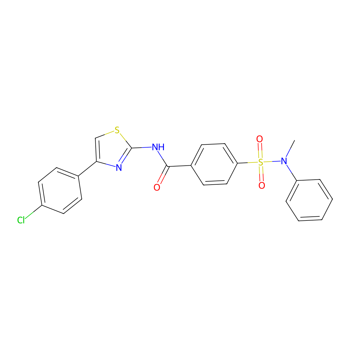 N-[4-(4-chlorophenyl)-1,3-thiazol-2-yl]-4-[methyl(phenyl)sulfamoyl]benzamide molecular structure, CAS 361469-07-0