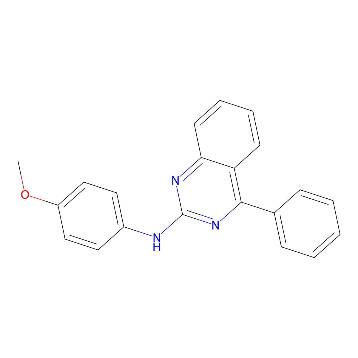 N-(4-methoxyphenyl)-4-phenylquinazolin-2-amine molecular structure, CAS 361469-28-5