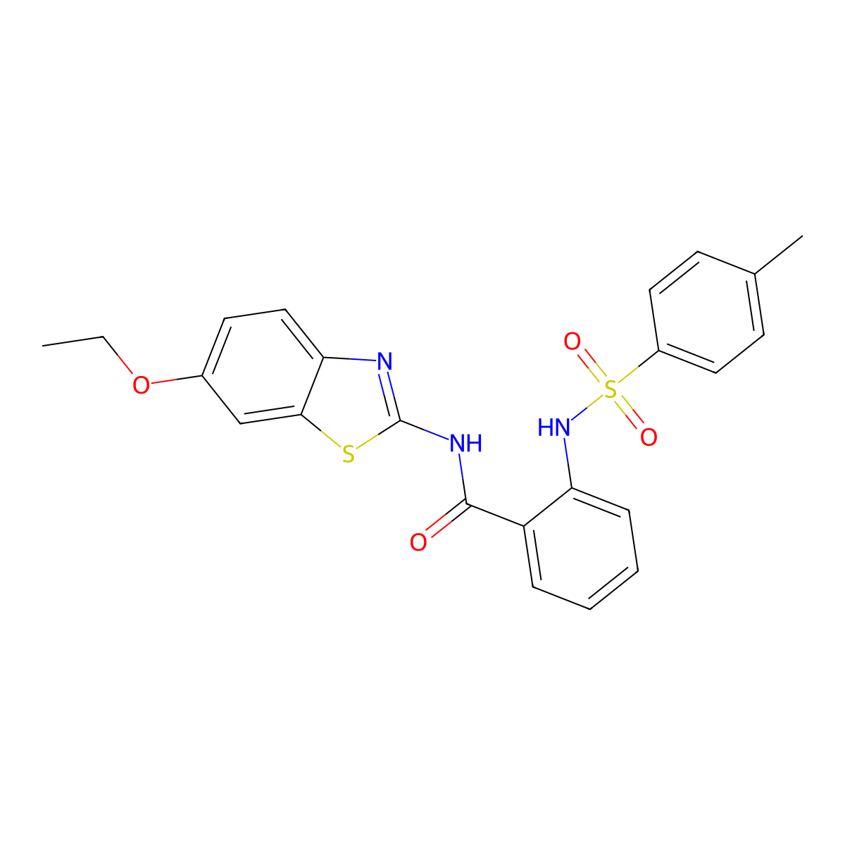 N-(6-ethoxy-1,3-benzothiazol-2-yl)-2-[(4-methylphenyl)sulfonylamino]benzamide molecular structure, CAS 361469-40-1