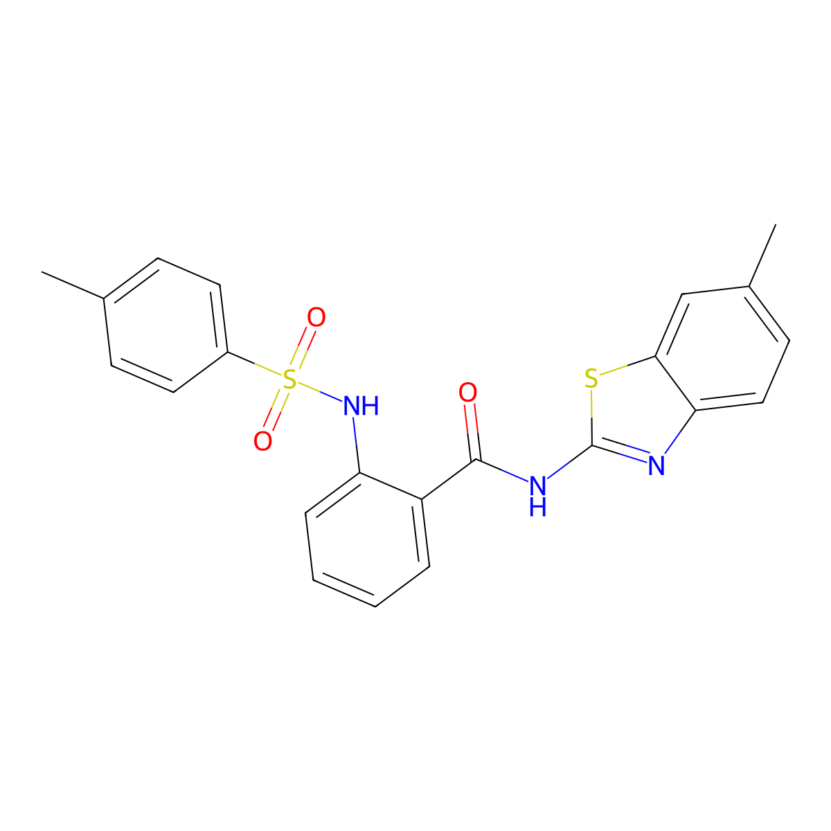 N-(6-methyl-1,3-benzothiazol-2-yl)-2-[(4-methylphenyl)sulfonylamino]benzamide molecular structure, CAS 361469-48-9