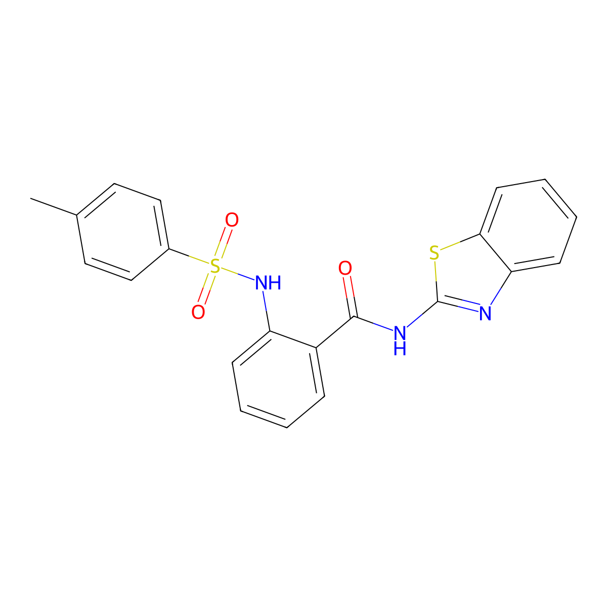N-(1,3-benzothiazol-2-yl)-2-[(4-methylphenyl)sulfonylamino]benzamide molecular structure, CAS 361469-58-1