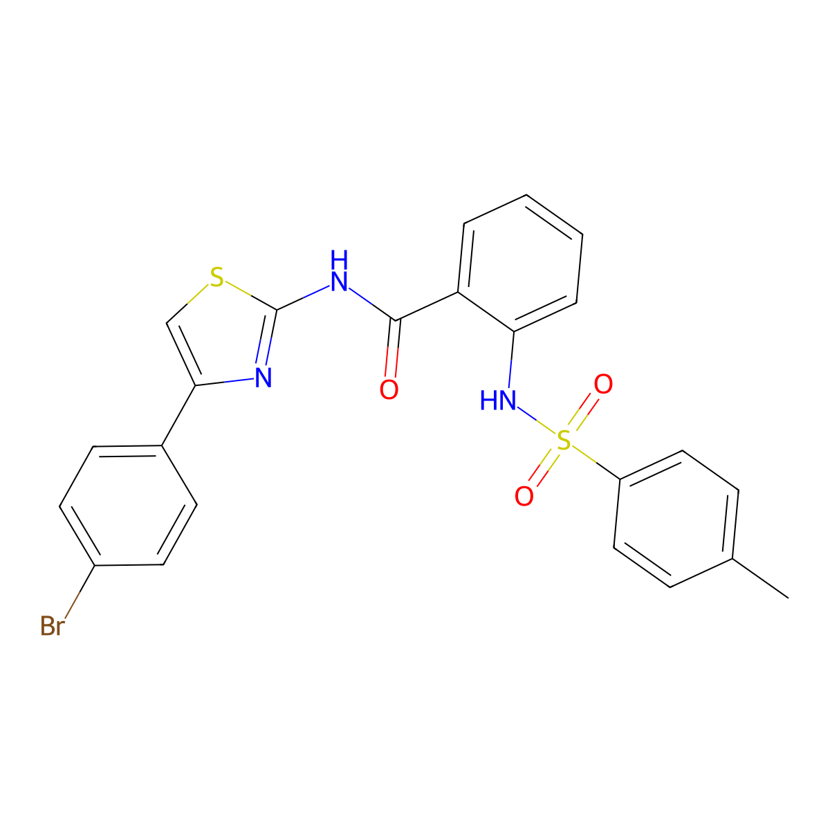 N-[4-(4-bromophenyl)-1,3-thiazol-2-yl]-2-[(4-methylphenyl)sulfonylamino]benzamide molecular structure, CAS 361469-73-0